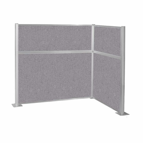 Versare Pre-Configured Hush Panel Cubicle (L Shape) 6' x 4' L-Build Cloud Gray Fabric 1869708 - main